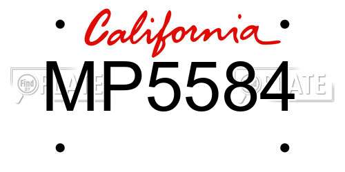 MP5584 California License Plate