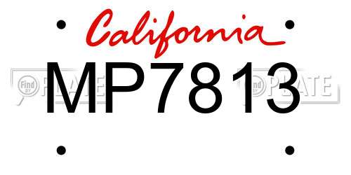 MP7813 California License Plate