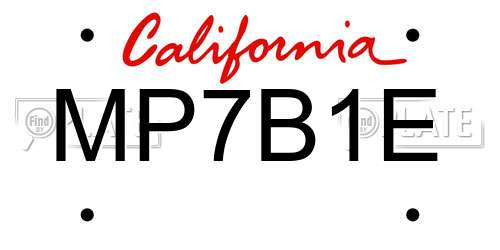 MP7B1E California License Plate