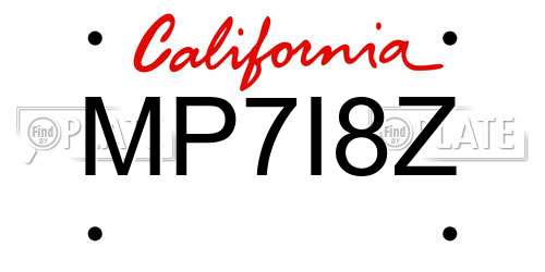 MP7I8Z California License Plate
