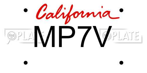 MP7V California License Plate