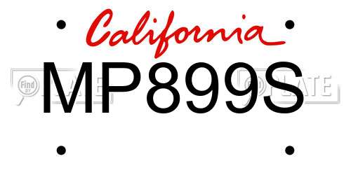 MP899S California License Plate