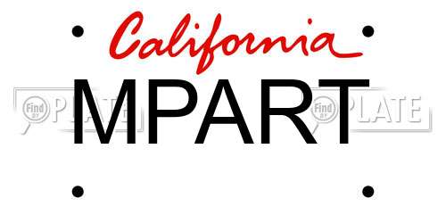 MPART California License Plate