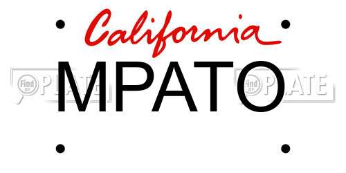 MPATO California License Plate