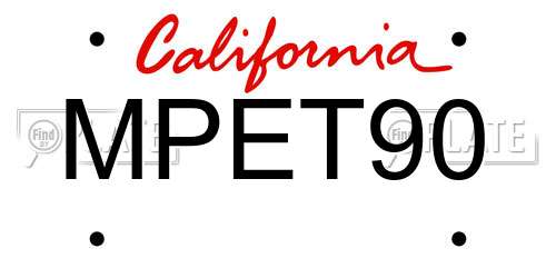MPET90 California License Plate
