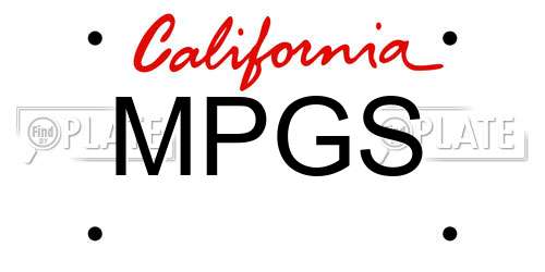MPGS California License Plate