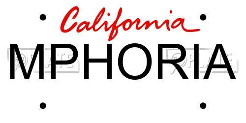 MPHORIA California License Plate