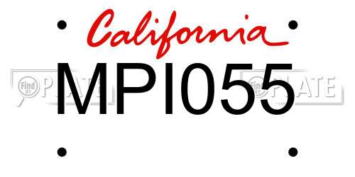 MPI055 California License Plate