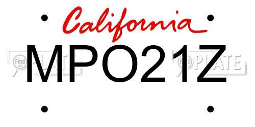MPO21Z California License Plate