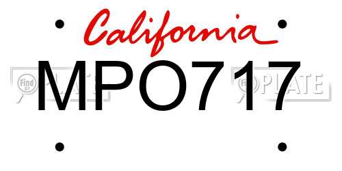MPO717 California License Plate