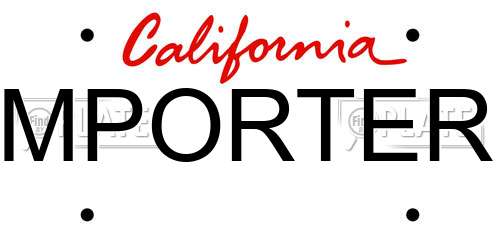 MPORTER California License Plate