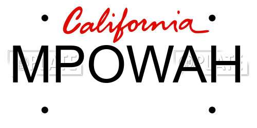 MPOWAH California License Plate