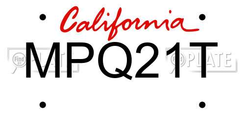 MPQ21T California License Plate