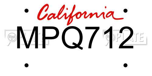 MPQ712 California License Plate