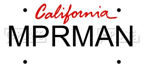 MPRMAN California License Plate