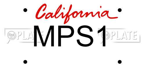 MPS1 California License Plate