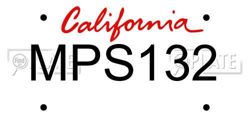 MPS132 California License Plate