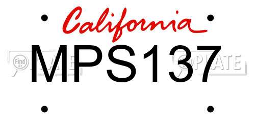 MPS137 California License Plate
