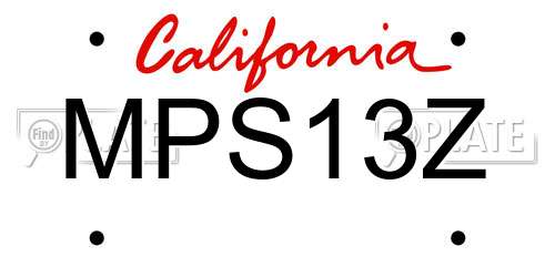 MPS13Z California License Plate