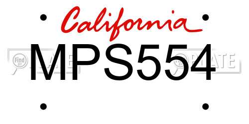 MPS554 California License Plate