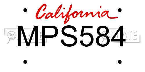 MPS584 California License Plate