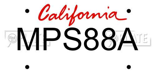 MPS88A California License Plate