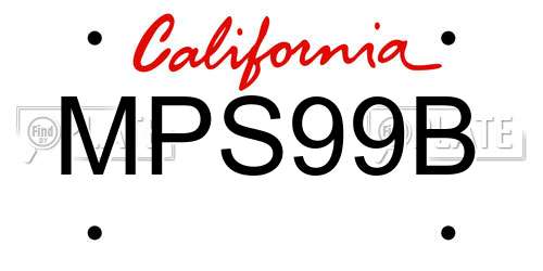 MPS99B California License Plate