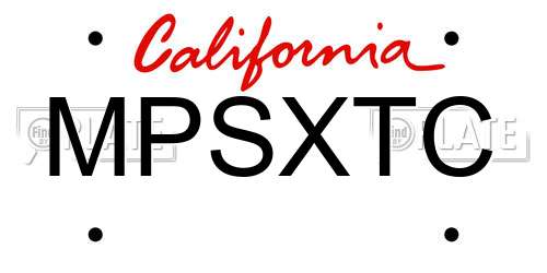MPSXTC California License Plate