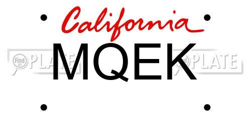 MQEK California License Plate