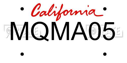 MQMA05 California License Plate