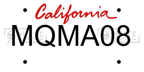 MQMA08 California License Plate