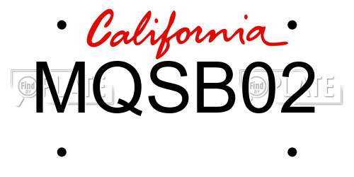 MQSB02 California License Plate