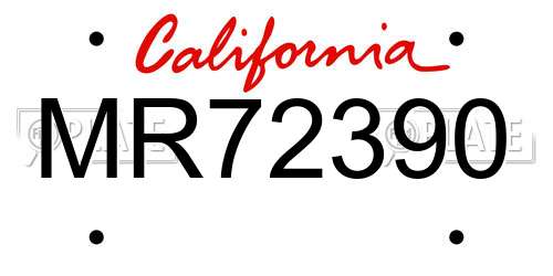 MR72390 California License Plate
