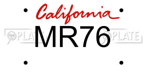 MR76 California License Plate
