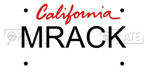 MRACK California License Plate