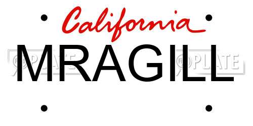 MRAGILL California License Plate