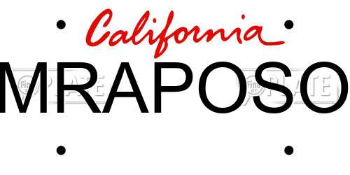 MRAPOSO California License Plate