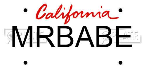 MRBABE California License Plate