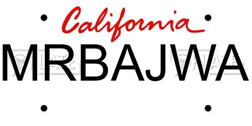 MRBAJWA California License Plate