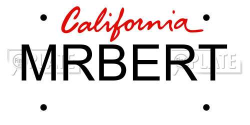 MRBERT California License Plate