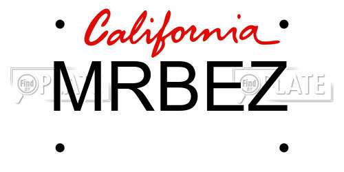 MRBEZ California License Plate