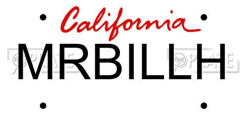 MRBILLH California License Plate