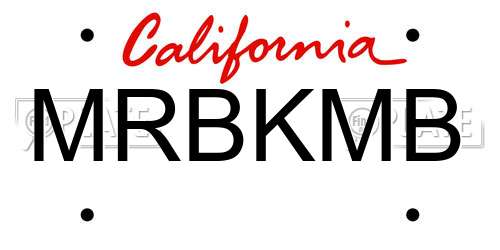 MRBKMB California License Plate