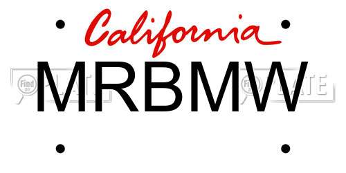 MRBMW California License Plate
