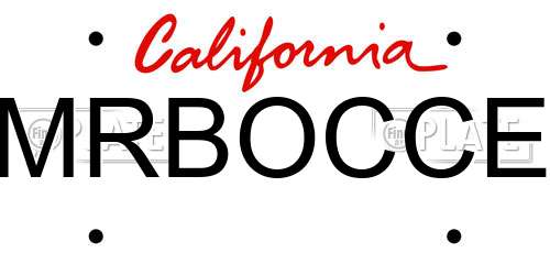 MRBOCCE California License Plate