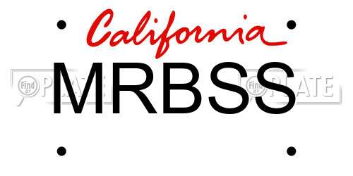 MRBSS California License Plate