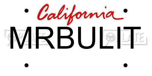 MRBULIT California License Plate