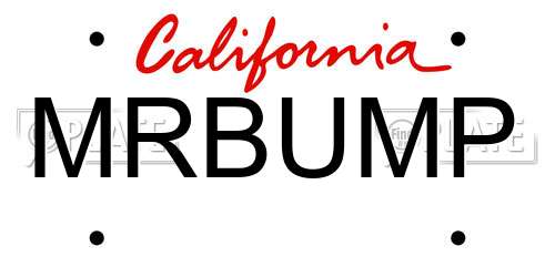 MRBUMP California License Plate