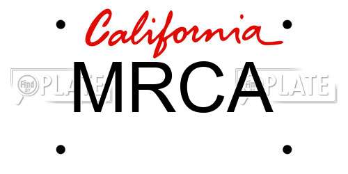 MRCA California License Plate