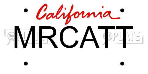 MRCATT California License Plate